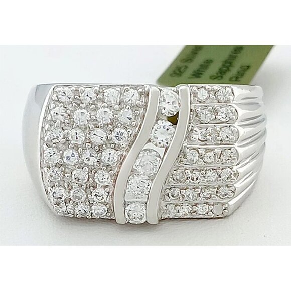 Created 1.25 Cts White Sapphire Ring Solid .925 Silver